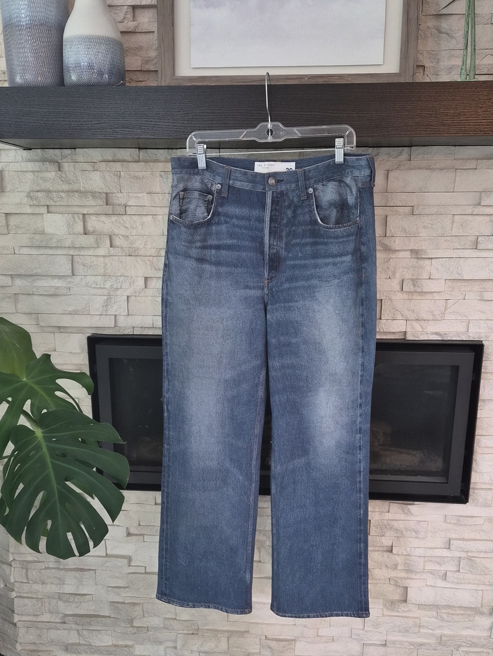 Rag & Bone Miramar Sofie Wide Leg Pants Cotton Terry Jeans Size 30 - Picture 3 of 7